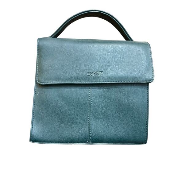 Vintage 90s Esprit Women's Green Leather Adjustable Straps Crossbody Bag - Picture 1 of 6